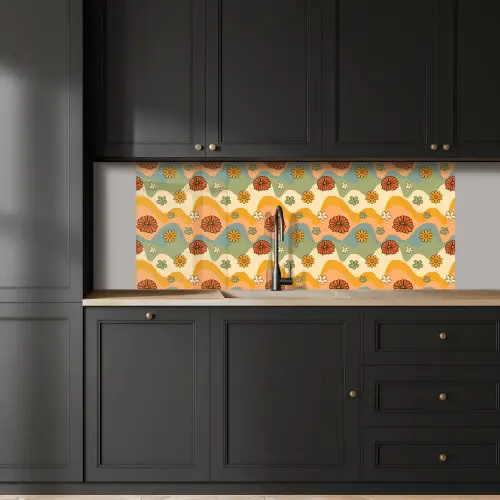 Patronen - Bloemen - Vintage keuken achterwand 2 middel 871 -sfeer1