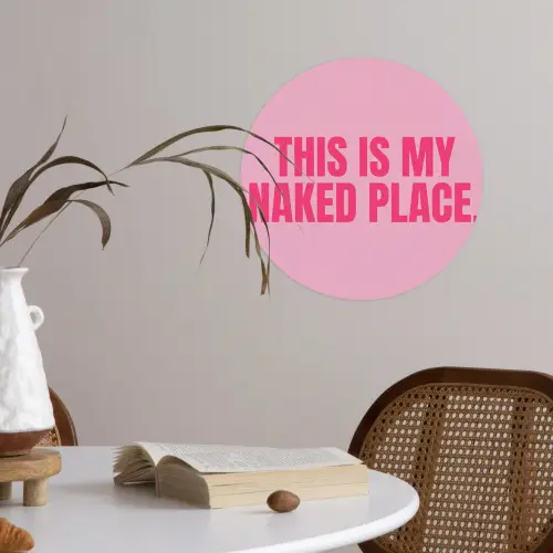 Tekst - Modern - Roze Wandcirkel behangsticker klein -sfeer3