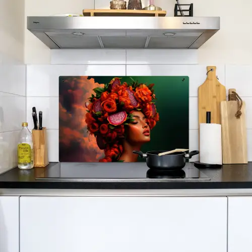 Vrouw - Drankenfruit - Rozen Inductie beschemer met haakjes klein -sfeer2