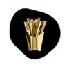 Friet - Goud - Chrome - Eten Wandcirkel Organisch Aluminium middel -3d