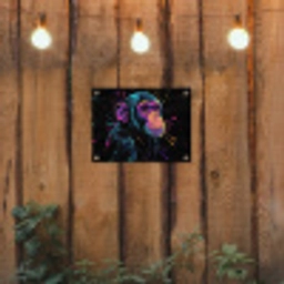 Aap - Verf - Neon - Kleur tuinposter los doek klein -sfeer1