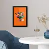 Kaartje - Boeket - Bloemen fotolijst zwart zonder passe partout klein -sfeer4