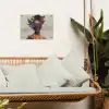 Vrouw - Zonnebril - Vlinder - Bloemen tuinposter los doek klein -sfeer7