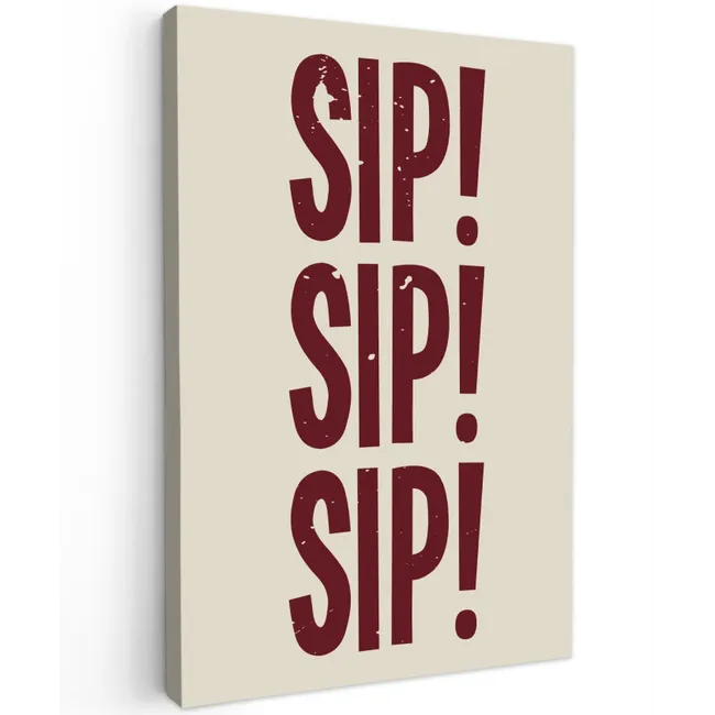 Japandi - Vintage - Decoratie - Rood Tuinposter op houten frame 2 cm dik klein -3d