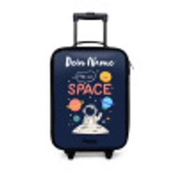 Astronaut - Quote - Planeten - Sterren Kinderkoffer - Zwart klein -3d