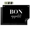 Zwart - Quote - Bon appétit Inductie beschemer met haakjes klein -3d
