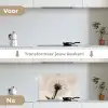 Paardenbloem - Minimalistisch - Wit keuken achterwand spatscherm klein -voor_na_NL