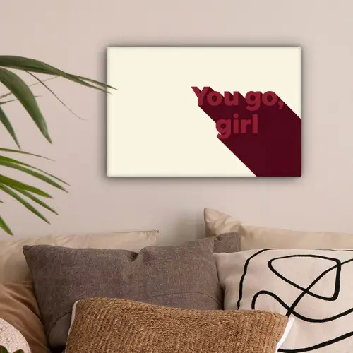 you go girl - 3D - Rood canvas 2cm klein -sfeer1