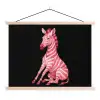 Zebra - Roze - Gestreept textielposter latten blank klein -3d