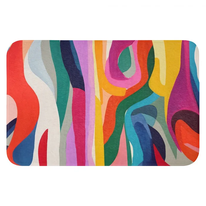 Abstract - Kleurrijk - Golven - Lijnen Badmat klein -3d