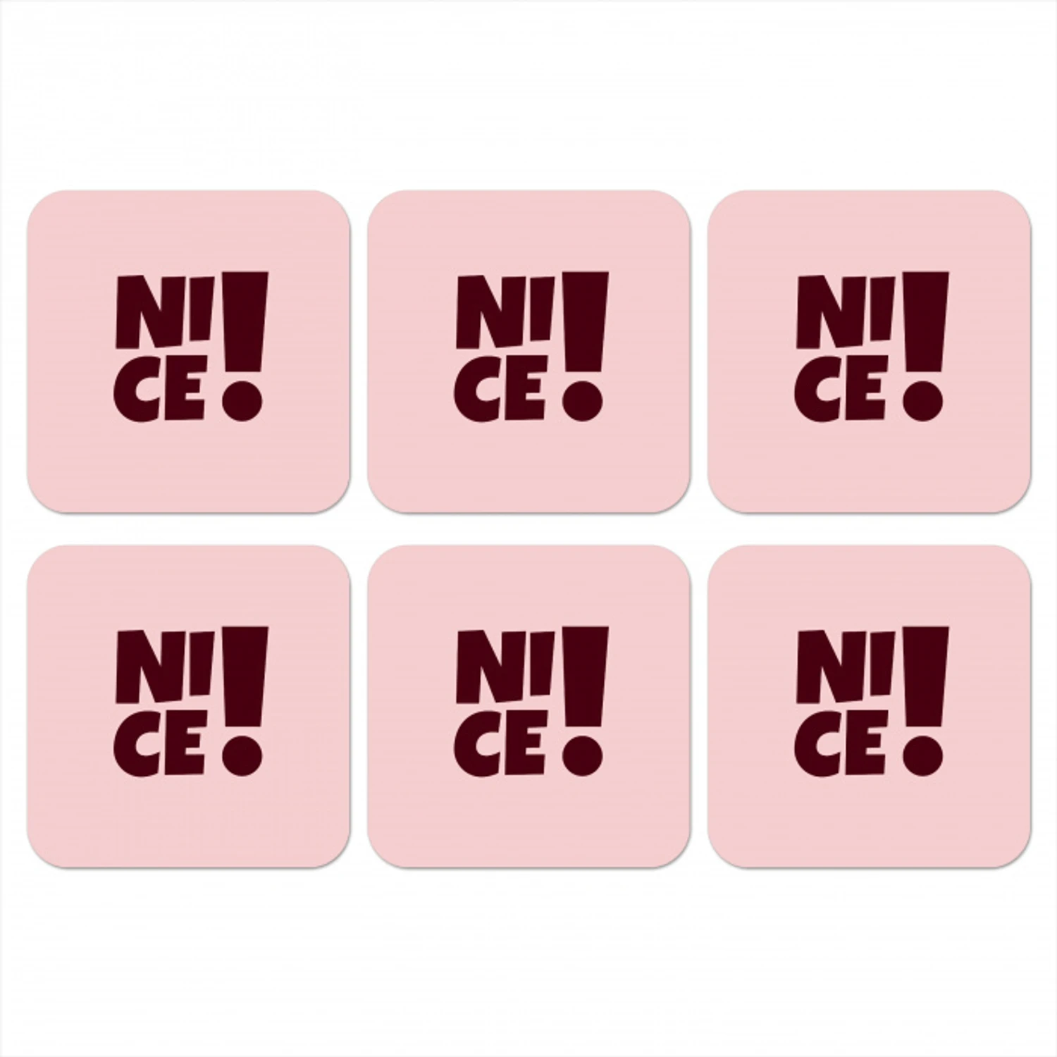 Nice - Uitroepteken - Roze onderzetter kurk middel -3d