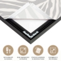 Zebra - Motief - Grijs Textielframe zwart klein 947 -USP_feed_closeupNL