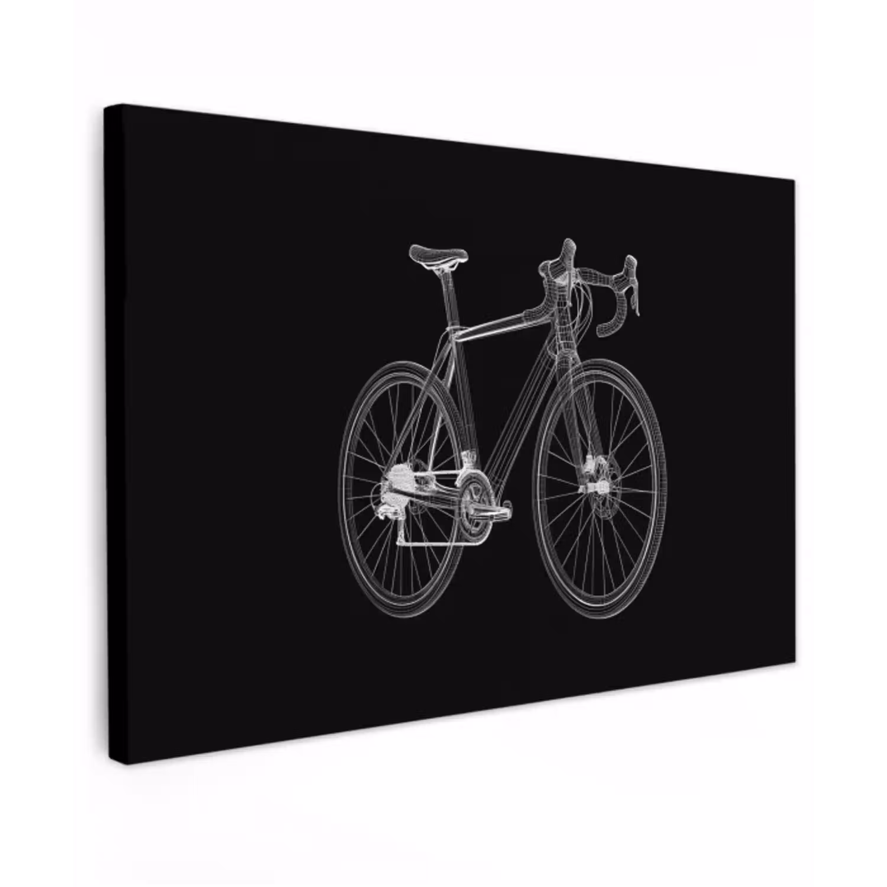 Lijnen - Illustratie - Wit Tuinposter op houten frame 2 cm dik klein -3d