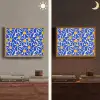 Abstract - Bloem - Blauw Light Box met batterij (Wandlamp) middel 907 -sfeer3