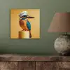 Ijsvogel - Pilaar - Koksmuts - Vogel aluminium wit klein -sfeer2