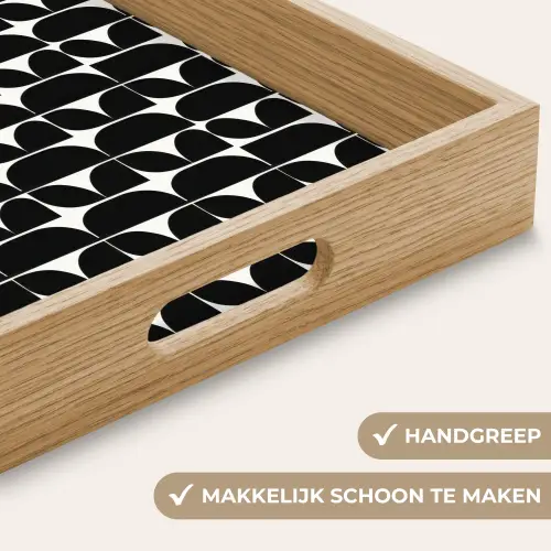 Modern - Geometrisch - Zwart Dienblad Rechthoek middel 911 -USP_HandgreepNL