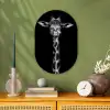 Giraffe - Portret - Dieren - Zwart - Wit Wandcirkel Ovaal Forex klein -sfeer2