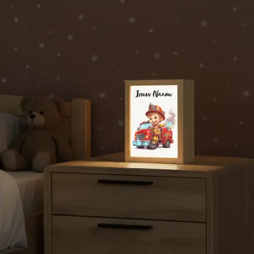 Brandweerwagen - Jongens - Kind - Rood Light Box met kabel (Kinderlampje) klein -sfeer1_kind