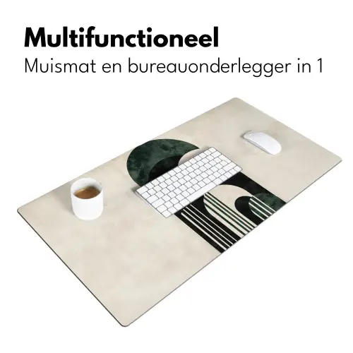 Bogen - Donkergroen - Lijnen Muismat XXL klein -sfeer4