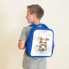 Konijn - Baby dier - Kinderen Kinderrugzak - Blauw middel -sfeer2