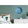 Lelies - Blauw - Glazen Wandcirkel aluminium klein -slaapkamer