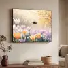 Viooltjes - bij - Zonlicht Textielframe zwart klein -sfeer3