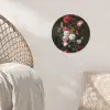 Stilleven met bloemen in een glazen vaas - Schilderij van Jan Davidsz. de Heem Wandcirkel behangsticker klein -sfeer4