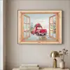 Doorkijk - Auto - Kerst - Cadeaus - Winter - Landschap Textielframe zwart klein -sfeer2