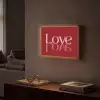 Love - Spiegeling - Rood Light Box met batterij (Wandlamp) middel -sfeer1