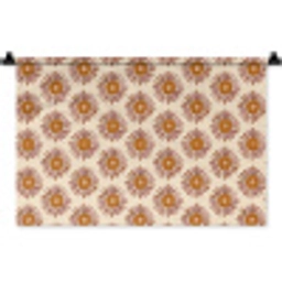 Patroon - Retro - Bruin Wandkleed katoen klein 269 -zz3d