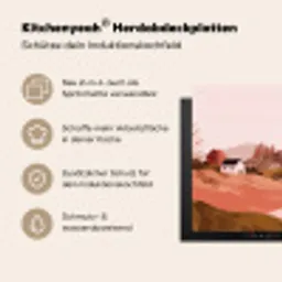 Heuvellandschap - Grafisch - Terracotta Inductie beschemer met haakjes klein -ky-usp-de