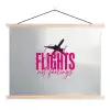 Catch flights not feelings - Vliegtuig - Roze textielposter latten blank klein -3d