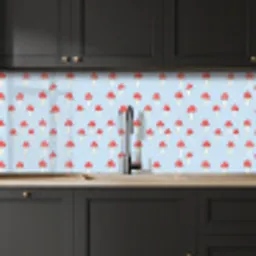 Paddenstoel -Sprookje - Blauw keuken achterwand 2 middel 871 -sfeer1
