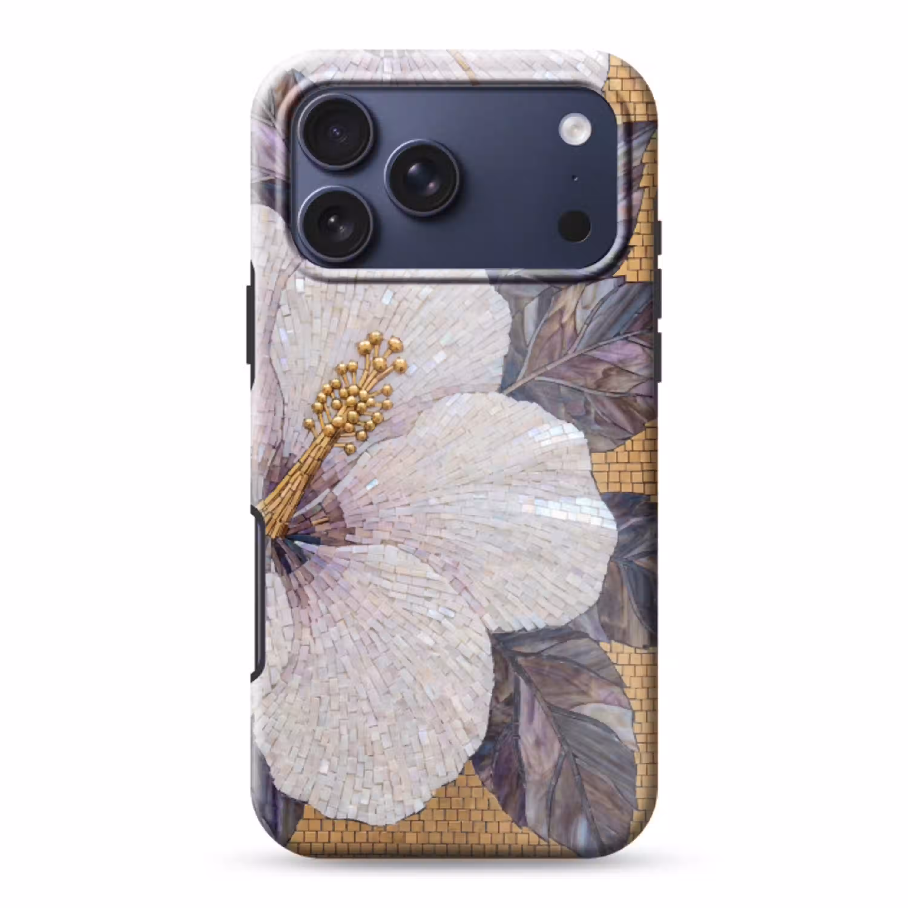 Bloemen - Mozaïek - Kunst - Modern - Goud Toughcase MagSafe Apple iPhone 17 Pro Max klein -3d
