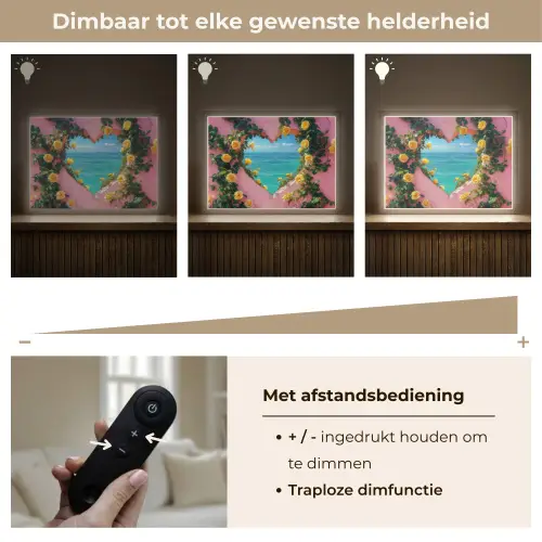 Hart - Zee - Muur Light Box met batterij (Wandlamp) middel -USP_dimbaarNL