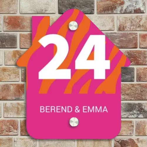 Fel - Zebra - Klassiek Naambord Huisje klein -sfeer6