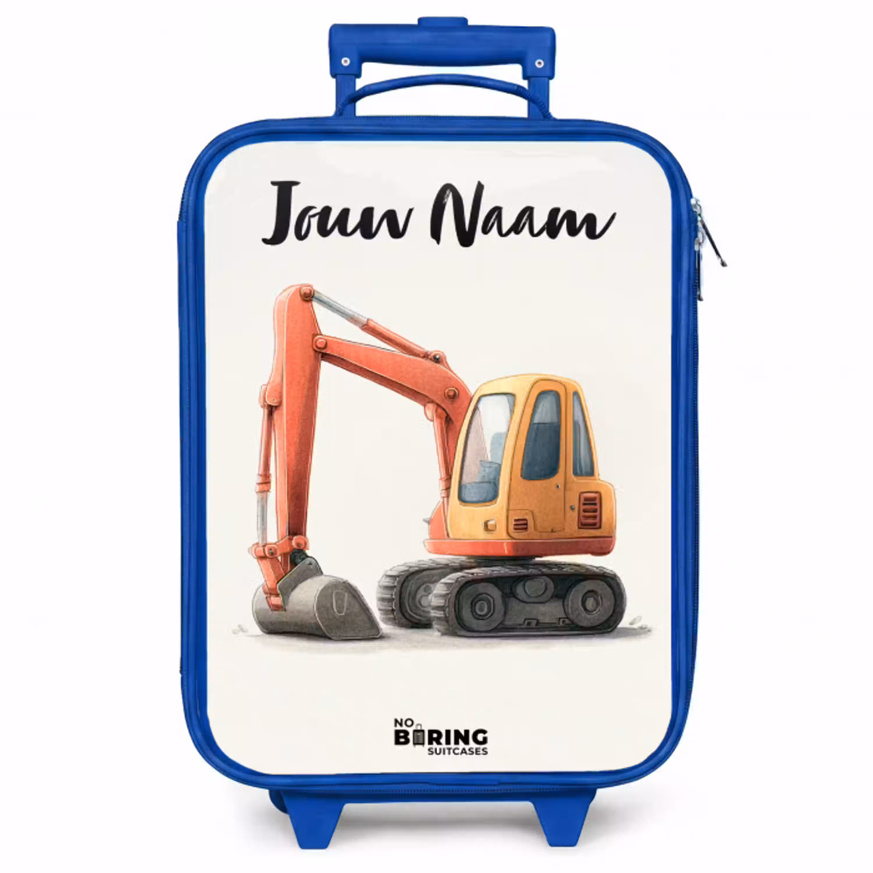 Graafmachine - Getekend - Oranje Kinderkoffer - Blauw klein -zzz_website3d