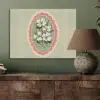 Bloemen - Illustratie - Geruit - Groen PET vilt klein -sfeer2