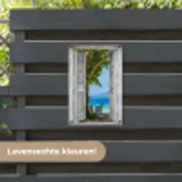 Uitzicht op een tropisch paradijs tuinposter los doek klein -sfeer3