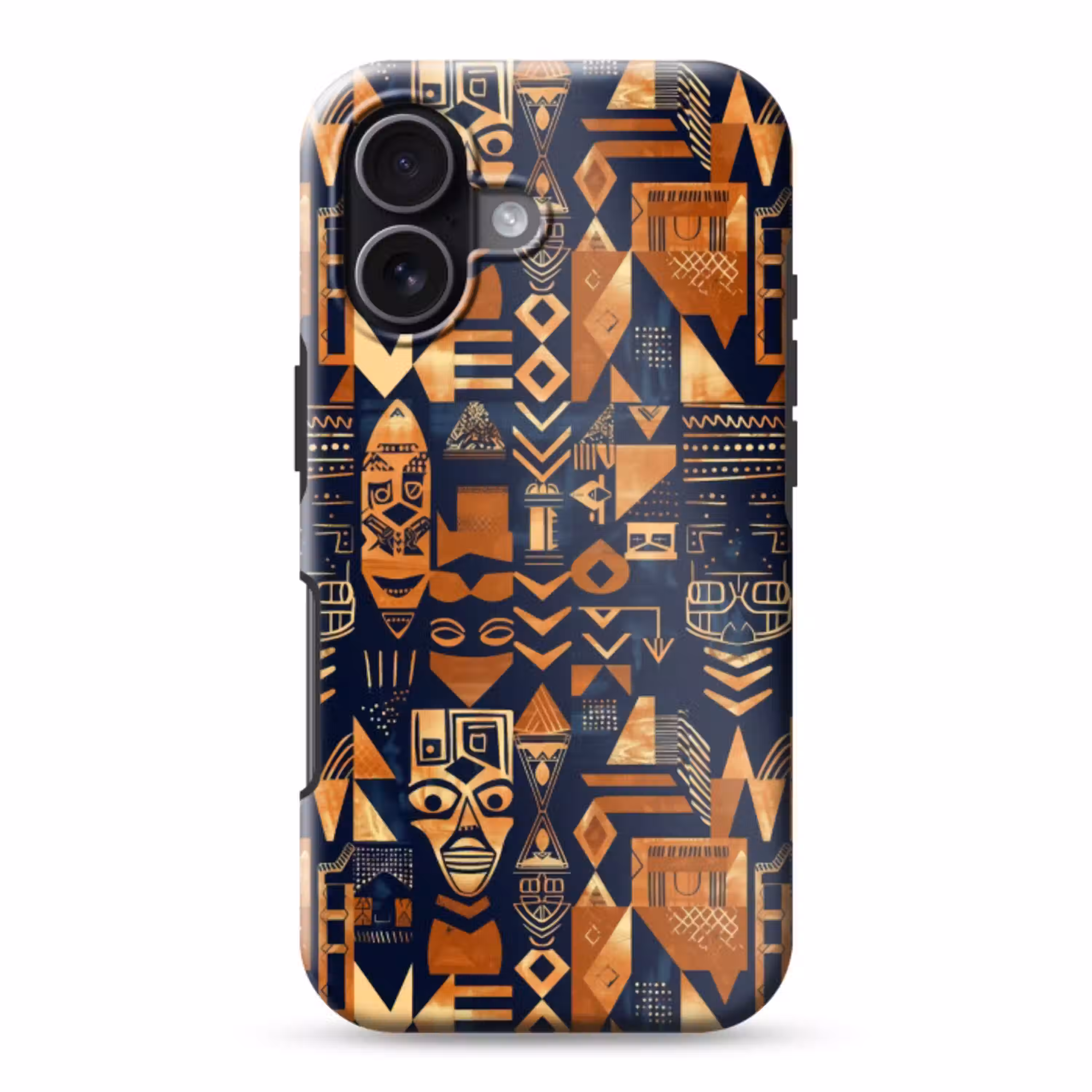 Nachtblauw - Koper - Tribaal - Maskers Toughcase MagSafe Apple iPhone 17 klein 1017 -3d