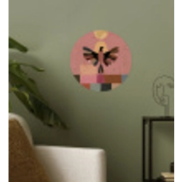 Illustratie - Vogel - Vlakken - Kleurrijk Wandcirkel behangsticker klein -sfeer2