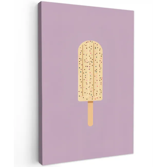 Beige - Ijsje - Spikkels Tuinposter op houten frame 2 cm dik klein -3d