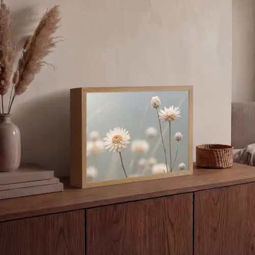 Strobloemen - Wit - Daglicht Light Box met batterij (Wandlamp) middel -sfeer2