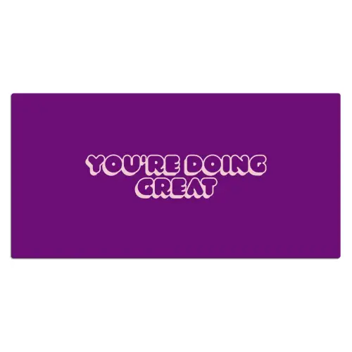 You're doing great - Paars - Bubble letters Muismat XXL klein -3d_leeg