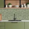 Subtiel - Geometrisch - Goud - Groen keuken achterwand 2 middel 871 -sfeer3