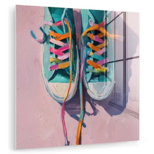 Sneakers - Veters - Kleurrijk - Schaduw plexiglas 5mm klein -zzzproduct_nieuw