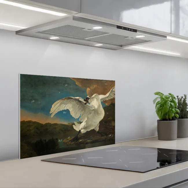 Zwaan - Oude meesters - Jan Asselijn keuken achterwand spatscherm klein -3d_schuin