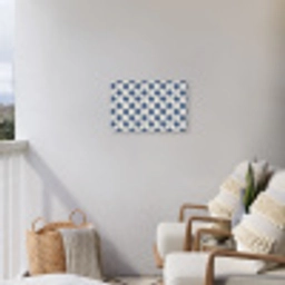 Symmetrisch - Palm - Blauw Tuinposter op houten frame 2 cm dik klein 845 -sfeer1
