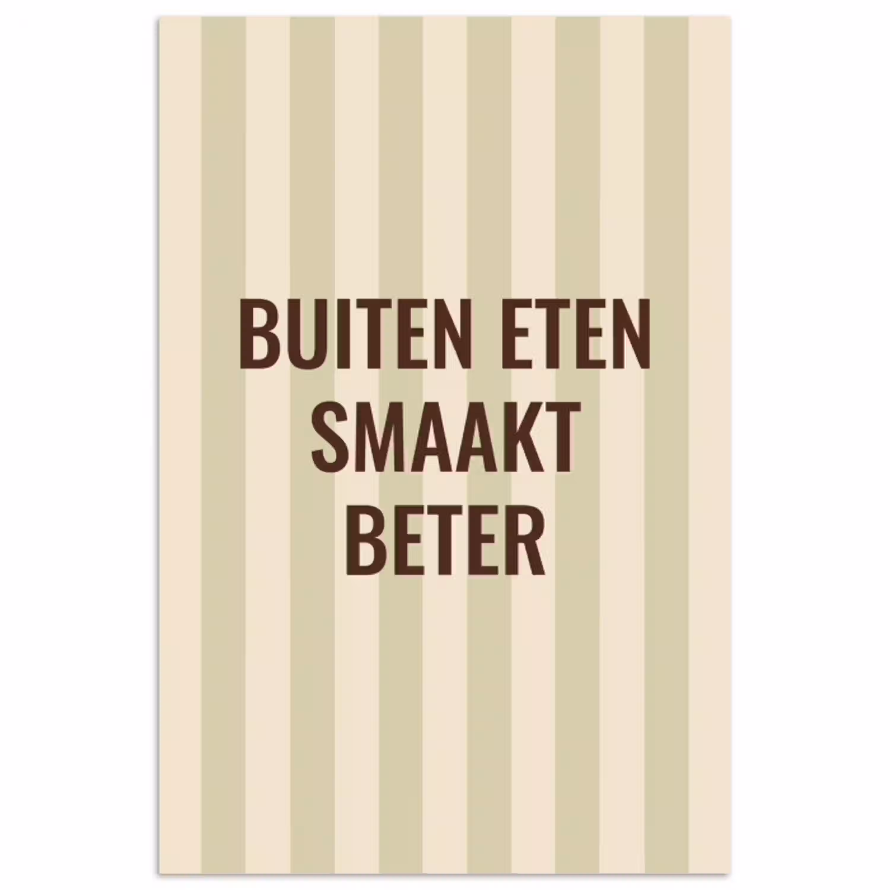 Buiten - Quote - Strepen - Zomer poster papier klein -3d