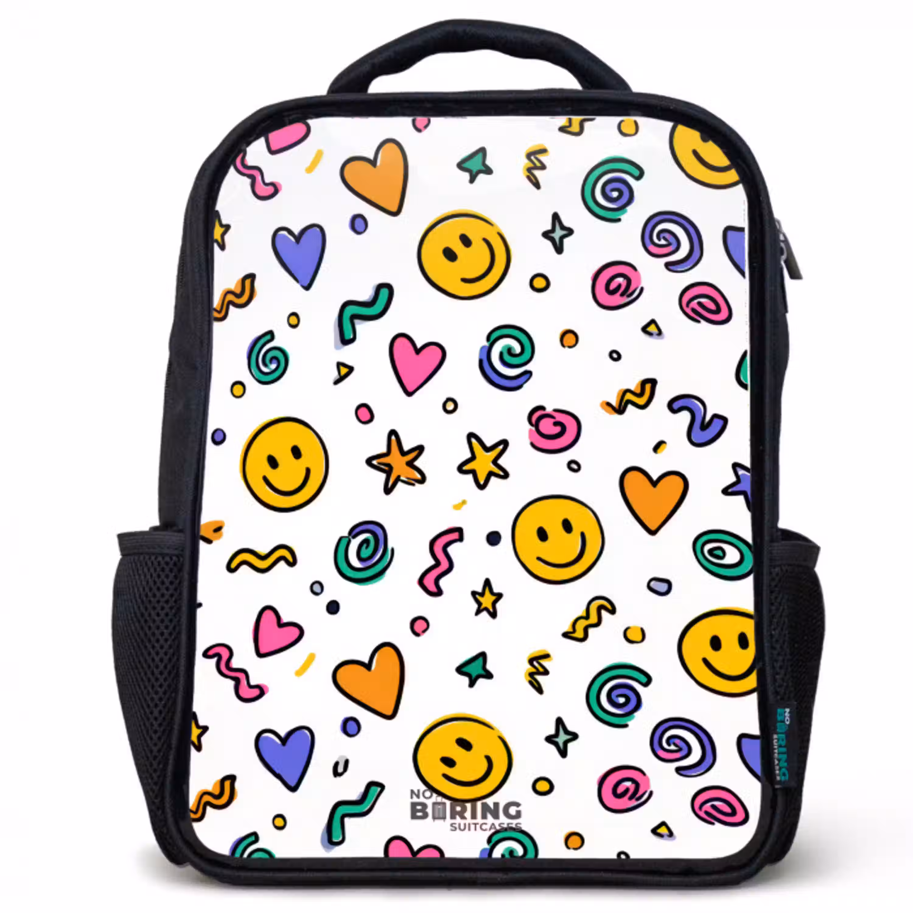 Smiley - Hartje - Ster Rugzak - Zwart middel -3d
